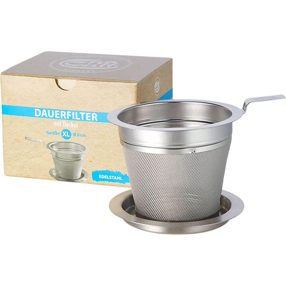 Teedauerfilter Edelstahl mit Ablage 80 mm Packung#variante_durchmesser-80mm