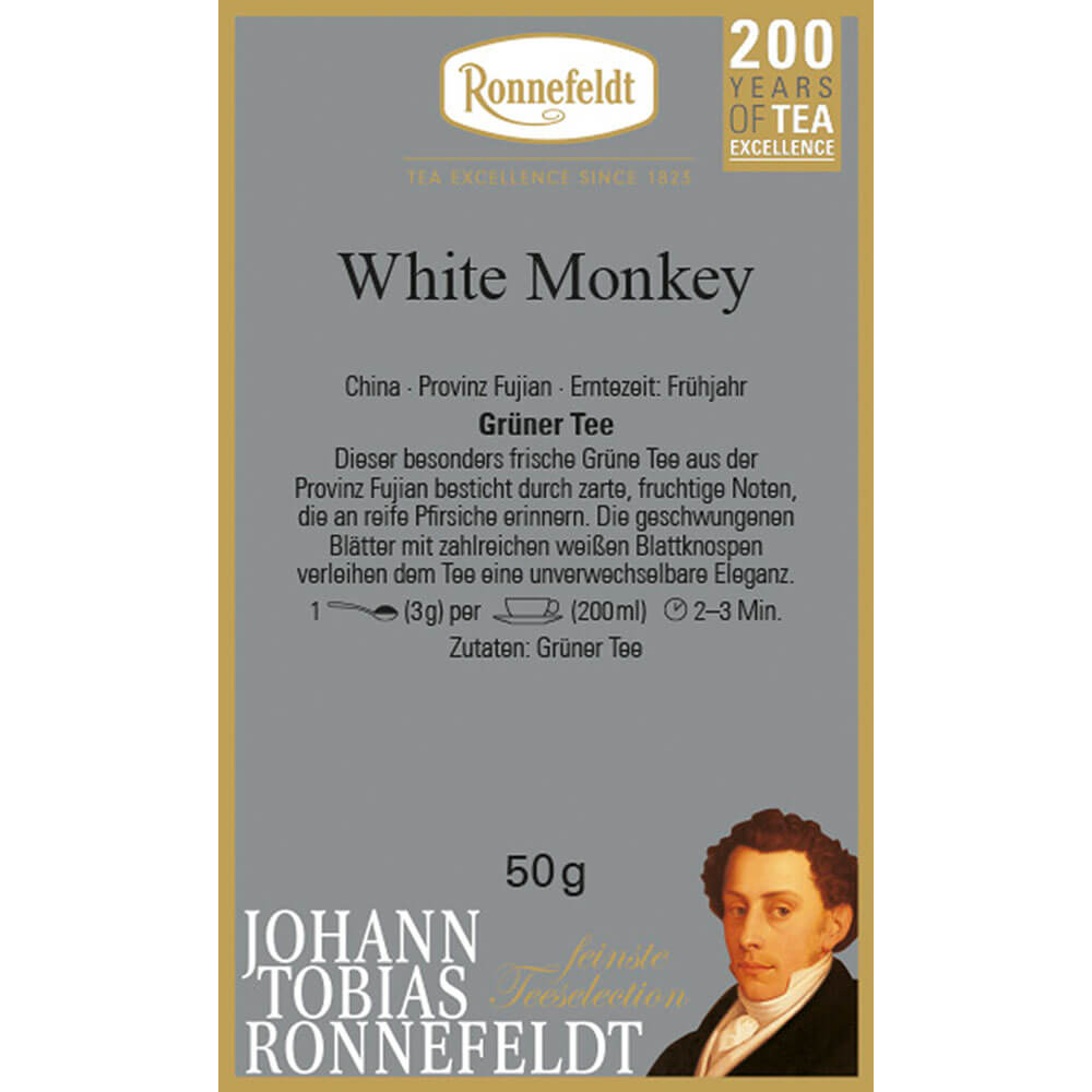 Grüner Tee Rarität White Monkey Etikett