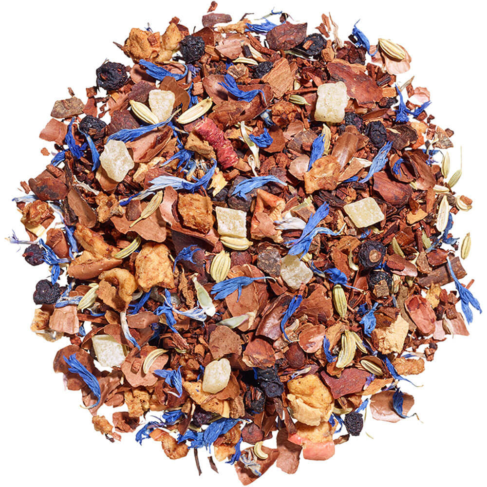 Aromatisierter Ronnefeldt Kräutertee Winterbeeren mit Heidelbeer-Sahne-Zimt Geschmack lose