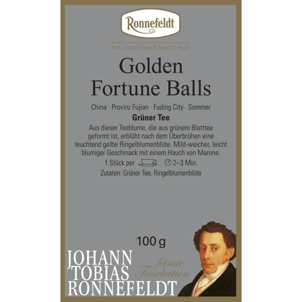Ronnefeldt Teerosen Golden Fortune Balls Etikett