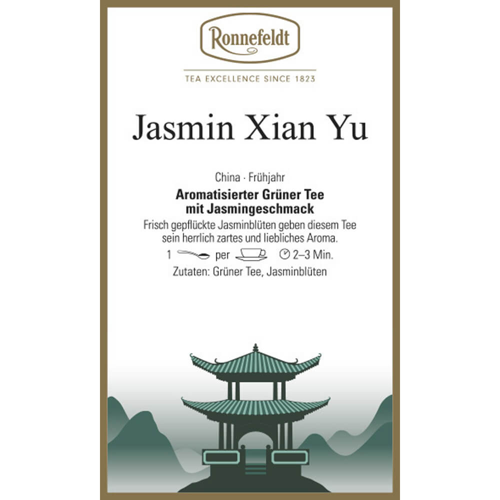 Grüner Tee Jasmin Xian Yu Etikett