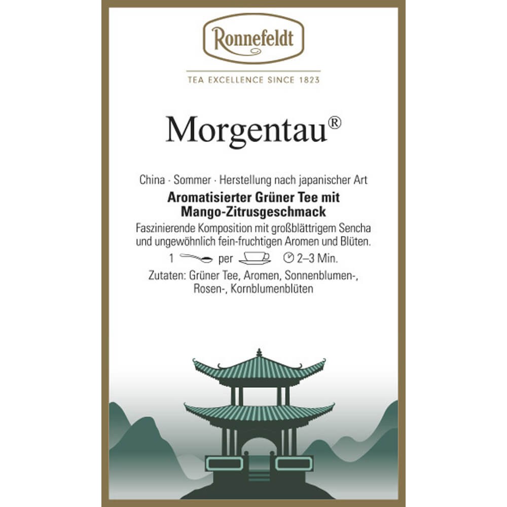 Grüner Tee Morgentau Etikett