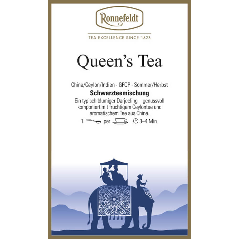 Ronnefeldt Schwarztee Queens Tea Etikett