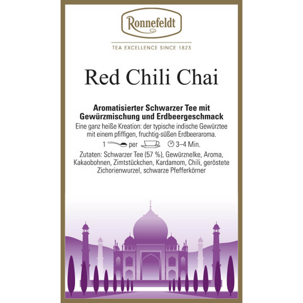 Ronnefeldt Red Chili Chai Etikett