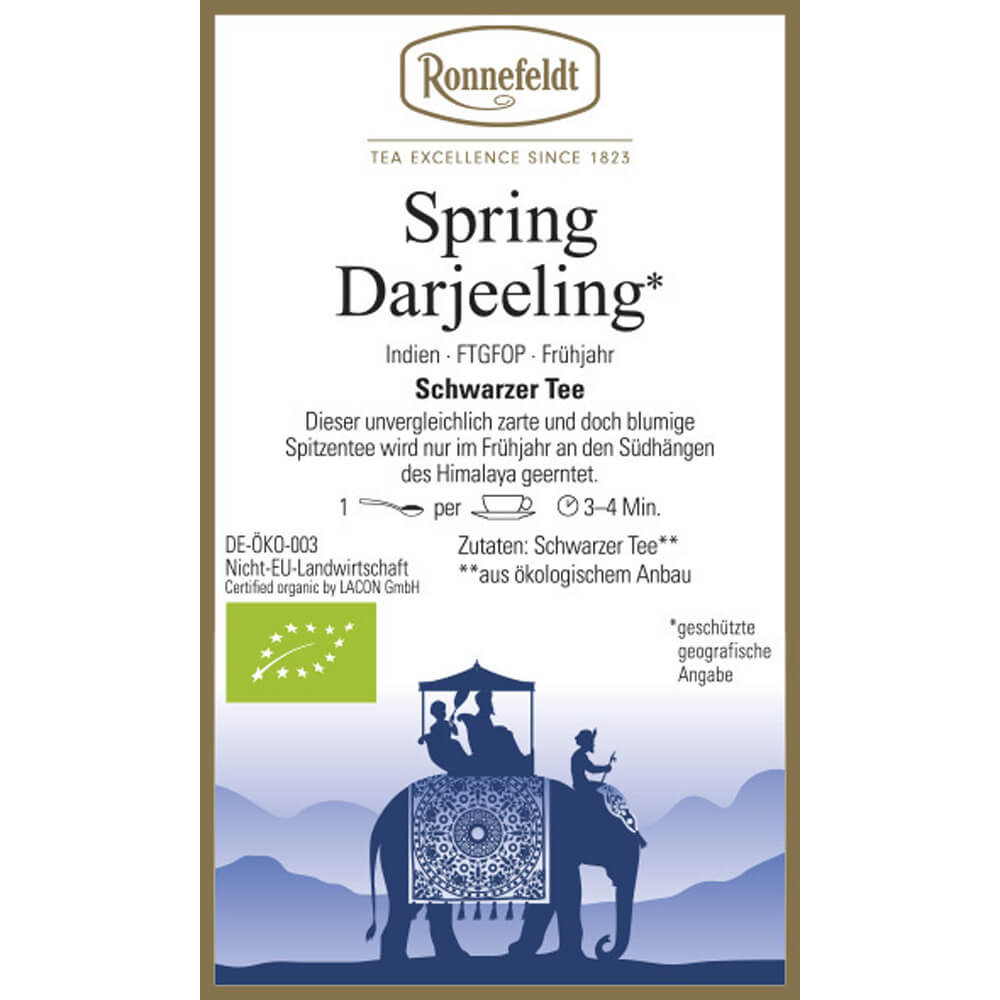 Ronnefeldt Spring Darjeeling bio Etikett