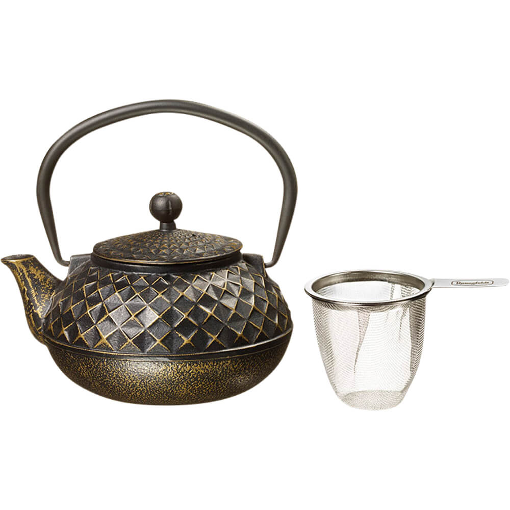Gusseisen Teekanne Asia Collection Sieb und Kanne