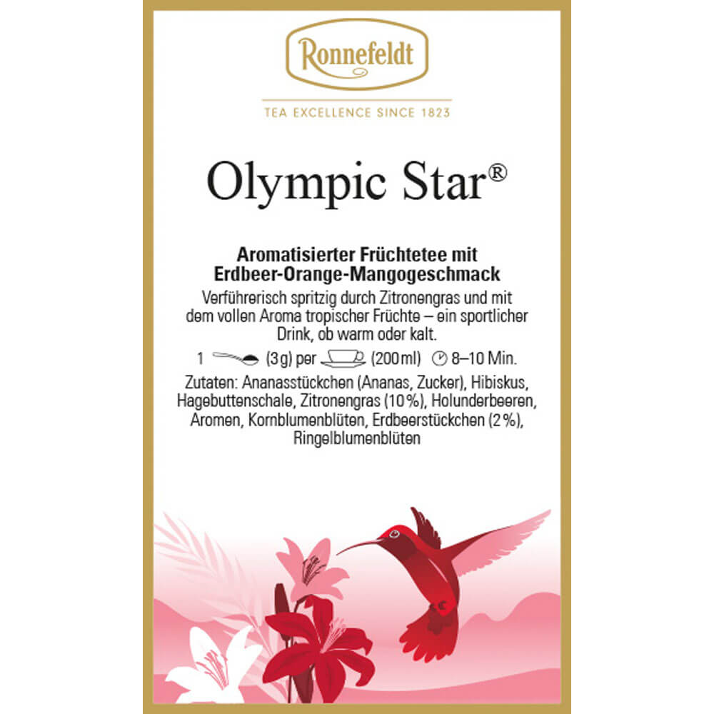 Früchtetee Olympic Star® Etikett