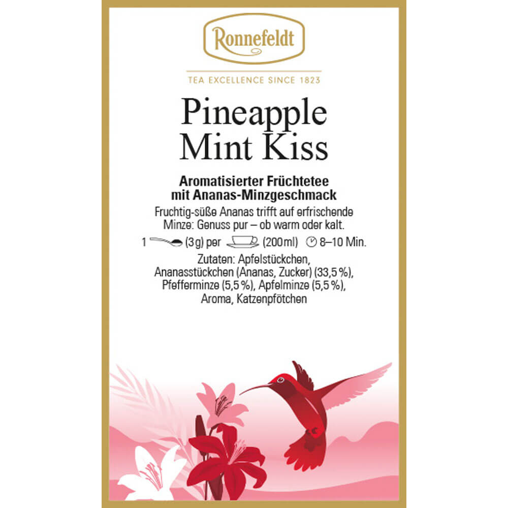 Ronnefeldt Früchtetee Pineapple Mint Kiss Etikett