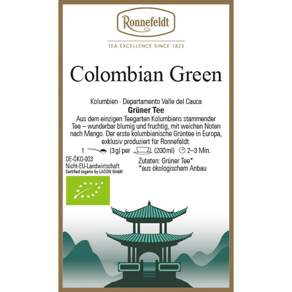 Colombian Green Tea bio Etikett