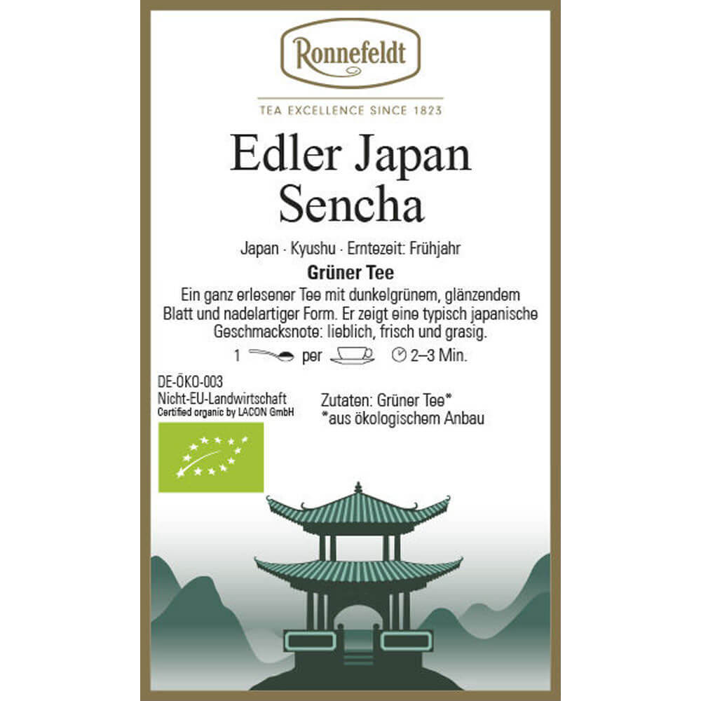 Ronnefeldt Edler Japan Sencha bio Etikett