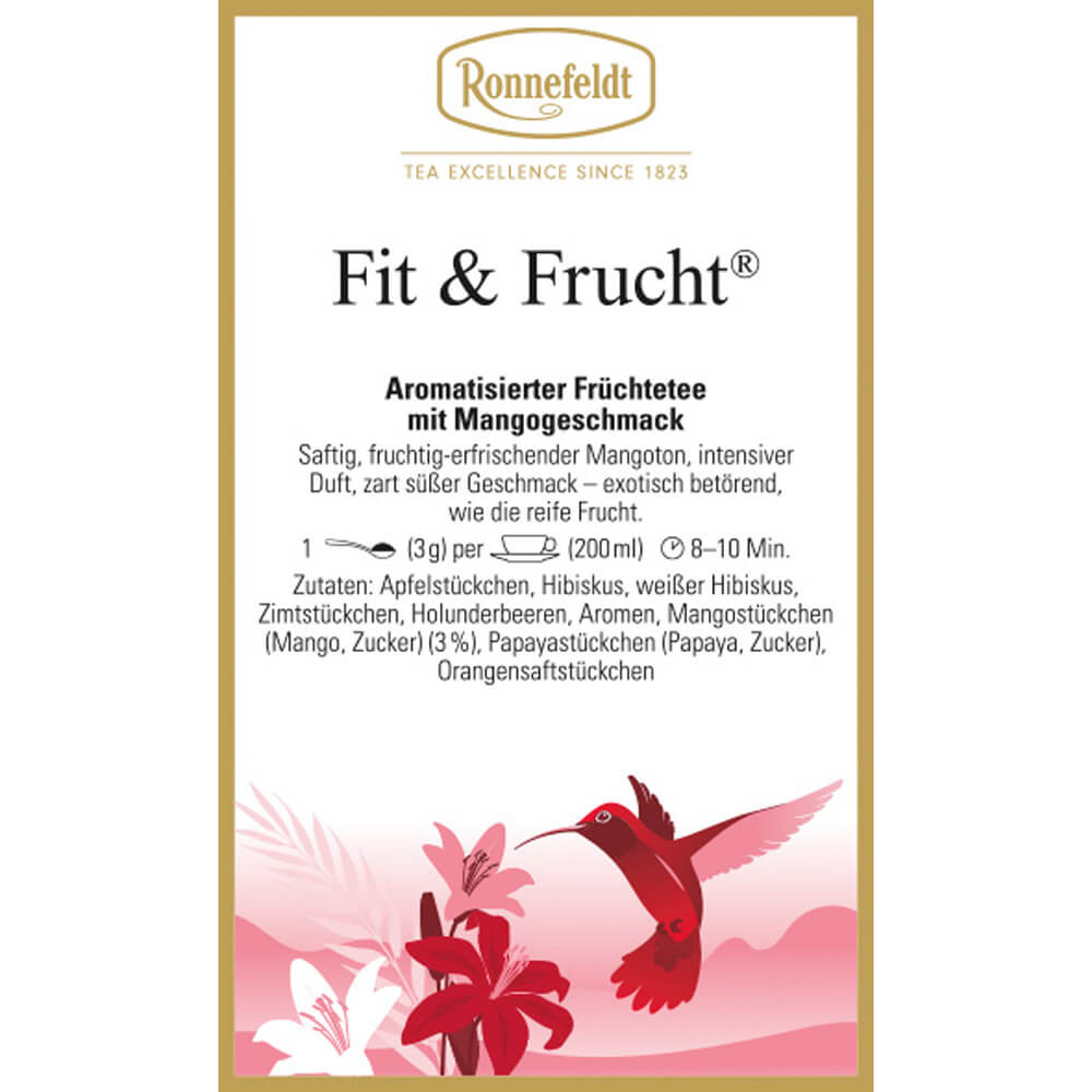 Früchtetee Fit & Frucht® Etikett