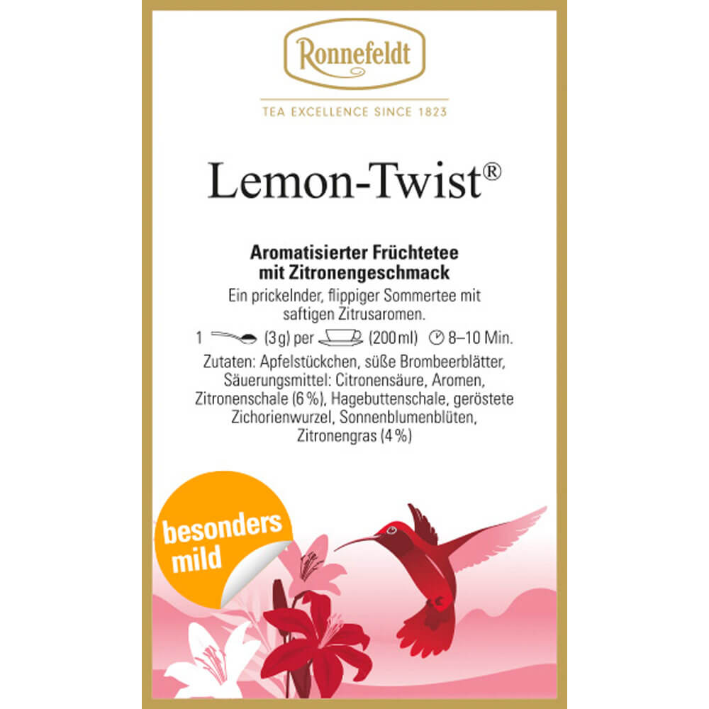 Milder Früchtetee Lemon-Twist® Etikett