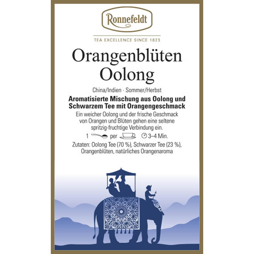 Ronnefeldt Orangenblüten Oolong Etikett