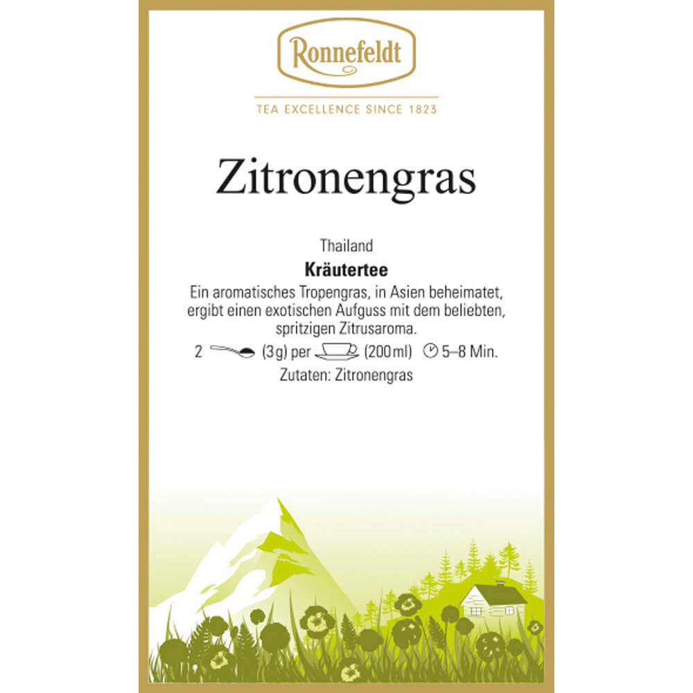 Kräutertee Zitronengras Etikett