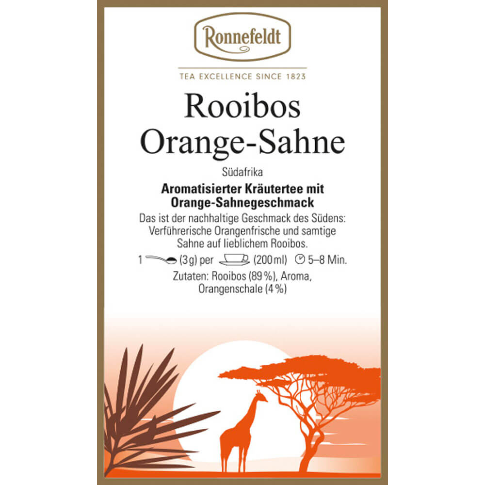 Rooibos Orange-Sahne Etikett neu