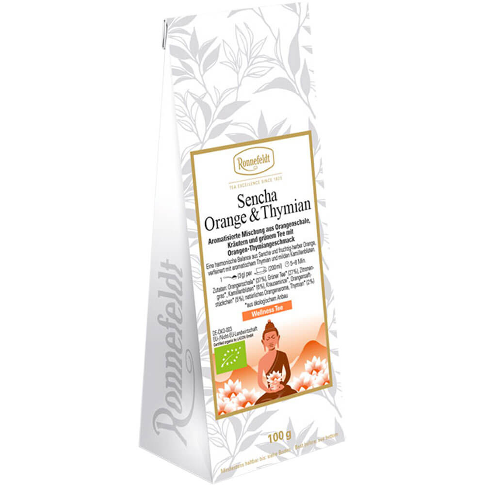 Sencha Orange und Thymian bio Packung