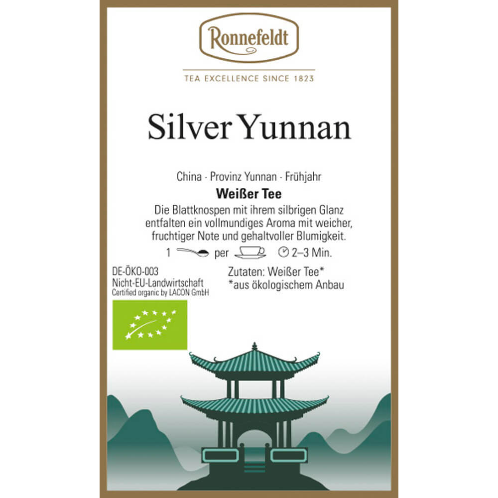 Ronnefeldt Weißer Tee Silver Yunnan bio Etikett