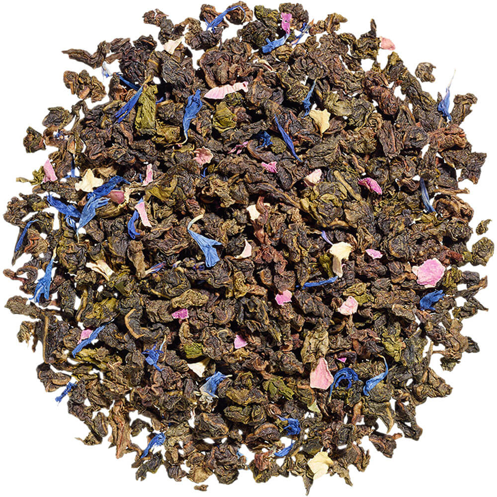 Lose Mischung von Ronnefeldt Citrus Oolong bio mit grünem Oolong, Kornblumenblüten und Rosenblüten