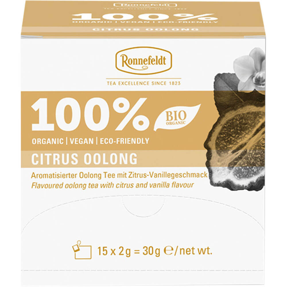 Ronnefeldt Premium Teebeutel Citrus Oolong bio Packung mit natürlich aromatisiertem Oolong Tee