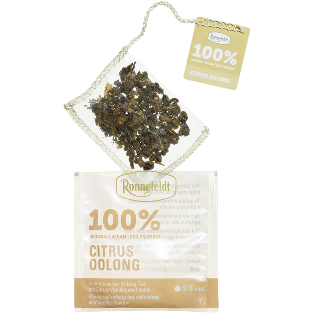 Ronnefeldt Citrus Oolong bio Premium Teebeutel mit einzeln verpacktem Sachet und Oolong Tee
