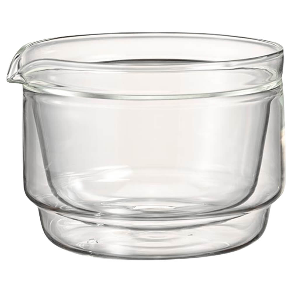 Doppelwandige Matchaschale aus Borosilikatglas mit Ausguss – transparente Matcha-Ausschankschale für Matcha-Zubereitung