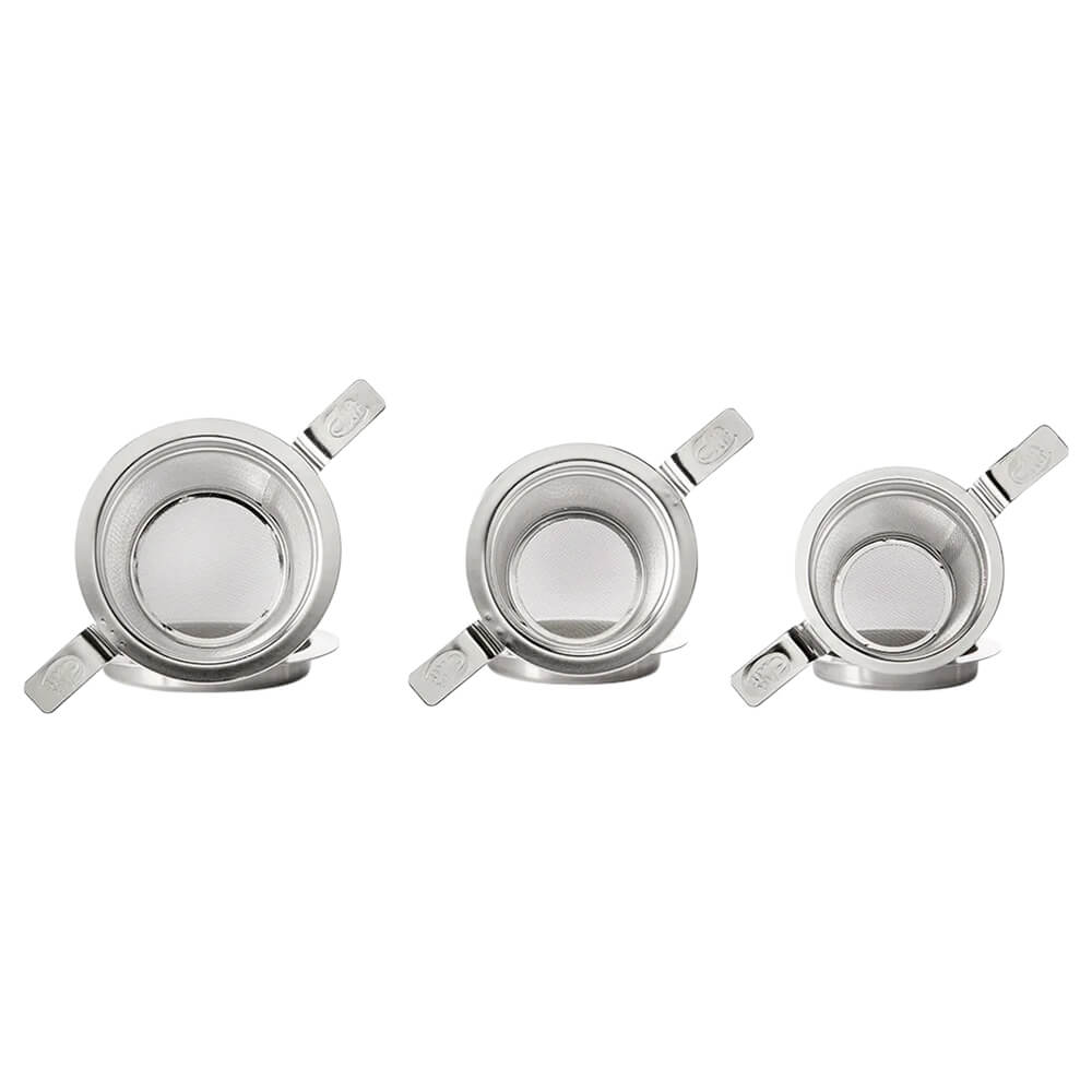 Teefilter mit Doppelhenkel in mehreren Größen aus feinmaschigem Edelstahl