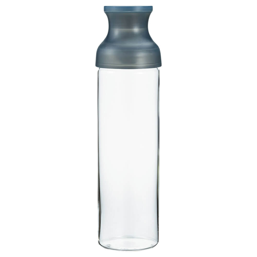 Hario Teeflasche mit integriertem Filter aus hitzebeständigem Glas, grauer Silikondeckel, geeignet für Cold Brew Tee#teeflasche_grau