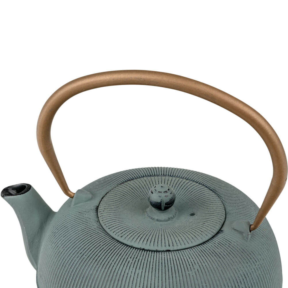 Teekanne Gusseisen Sichuan blau Deckel#eisenkanne-aus-china_blau
