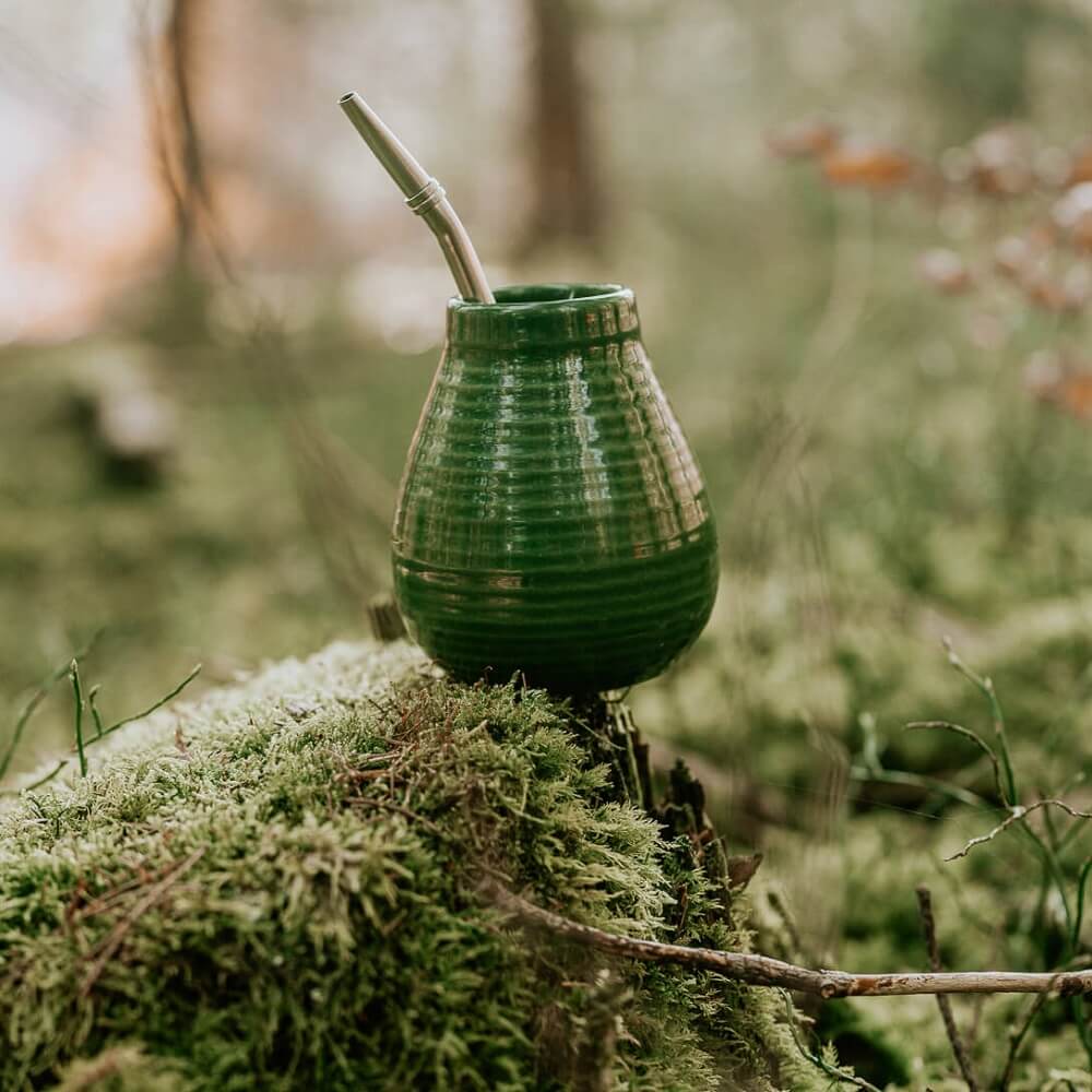 Mate Set Keramik Becher grün Wald#farbe_gruen