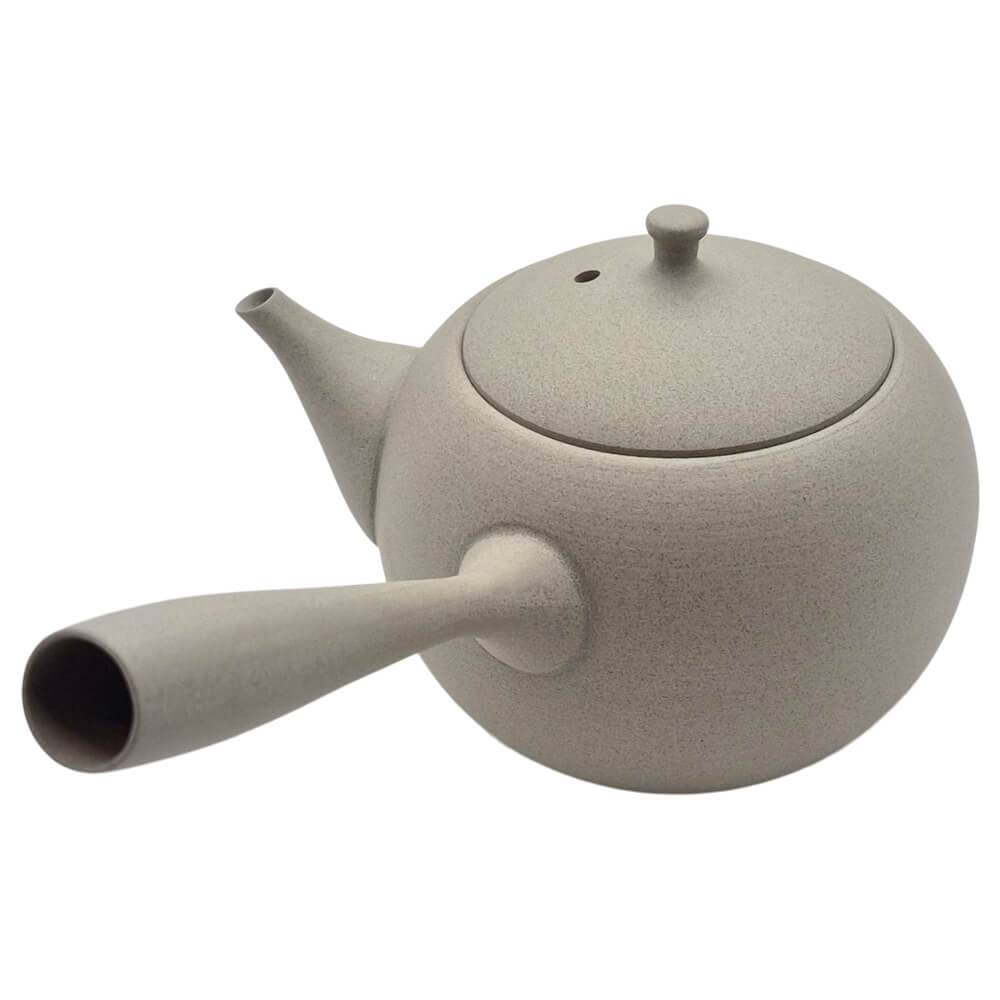 Japanische Kyusu Teekanne Jinsui sandfarben Griff links