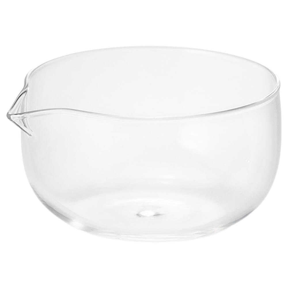 Transparente Matchaschale aus Glas mit Ausguss und 500 ml Fassungsvermögen