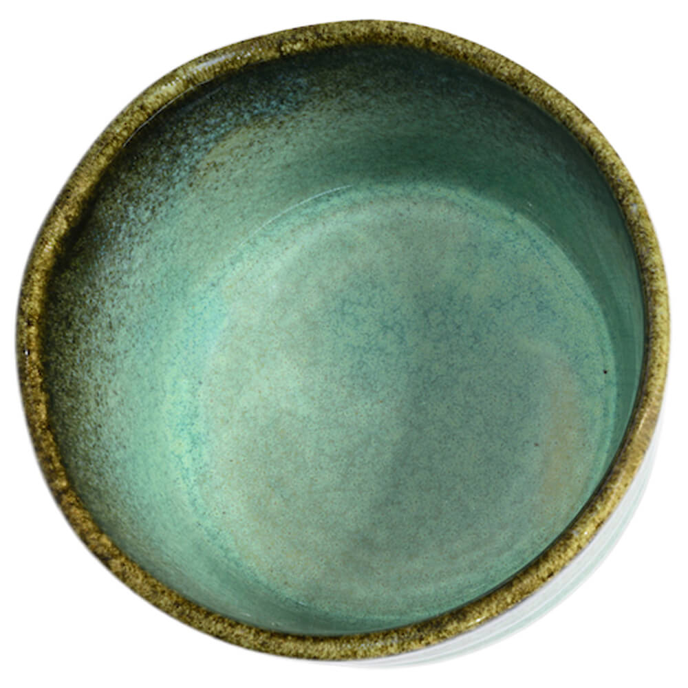 Set dreiteilig Matchaschale mint gesprenkelt von oben#variante_schale-mint-gesprenkelt