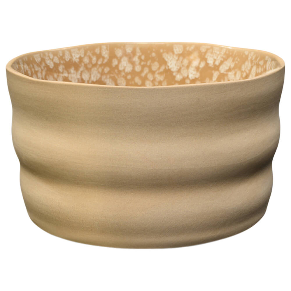 Matchaschale beige innen gesprenkelt im Premium Set von vorne#variante_schale-beige-innen-gesprenkelt