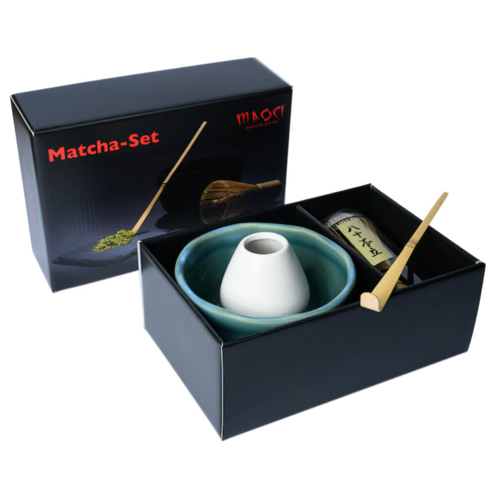 Premium Matchaset vierteilig Schale tuerkis weiss#variante_schale-tuerkis-weiss