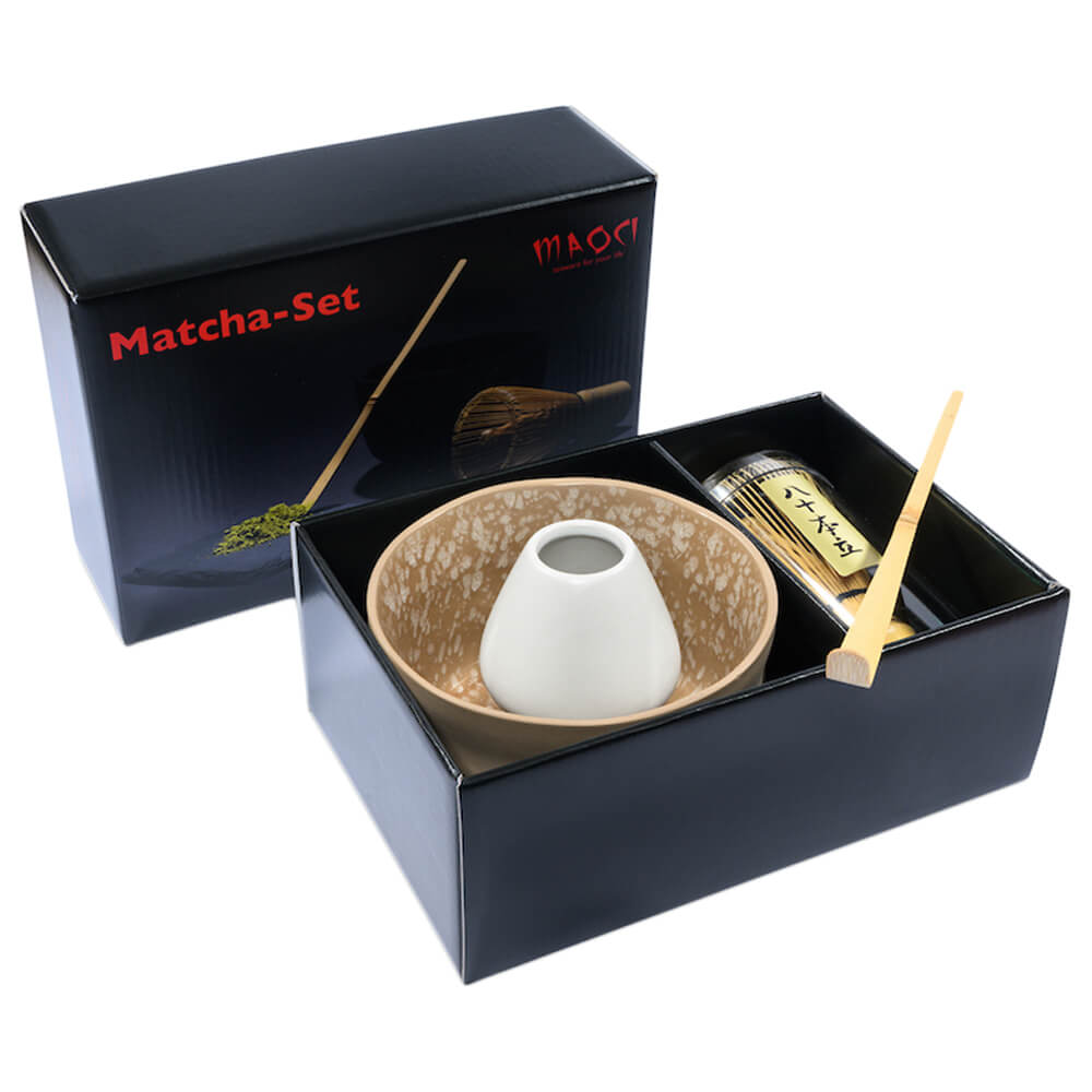 Premium Matchaset vierteilig Schale beige innen gesprenkelt#variante_schale-beige-innen-gesprenkelt