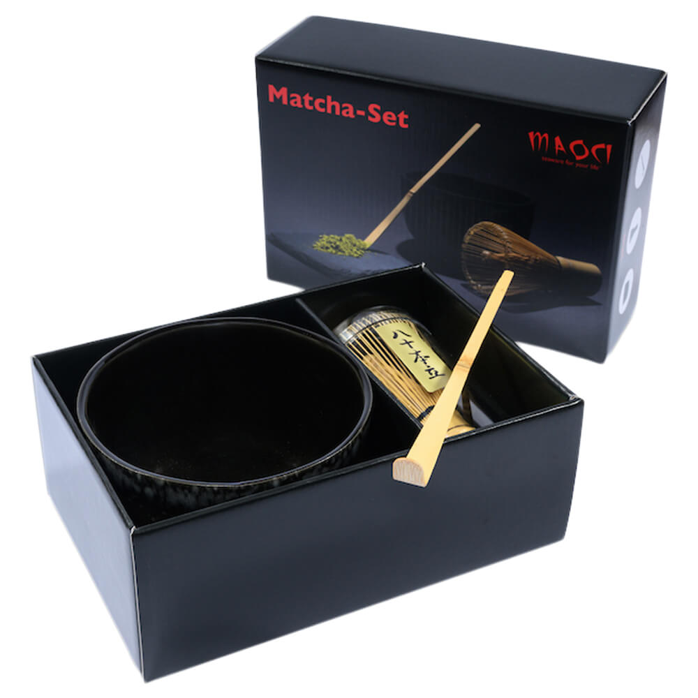 Matchaset Schale schwarz gesprenkelt#variante_schale-schwarz-gesprenkelt