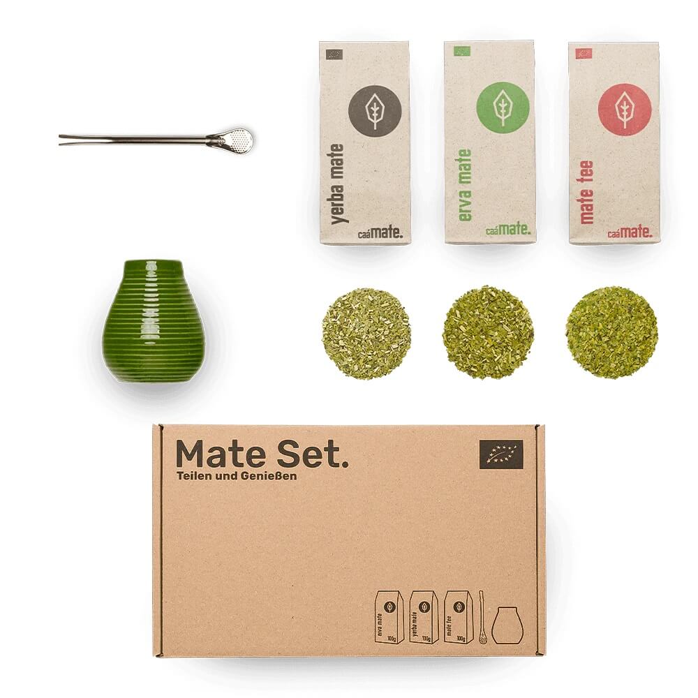 Mate Set Keramik Becher grün komplett 1#farbe_gruen