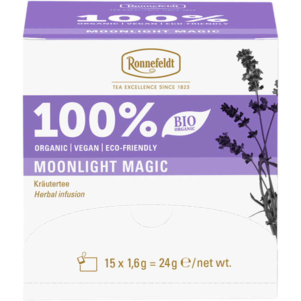 Ronnefeldt Premium Teebeutel Moonlight Magic bio Packung mit mildem Bio Kräutertee
