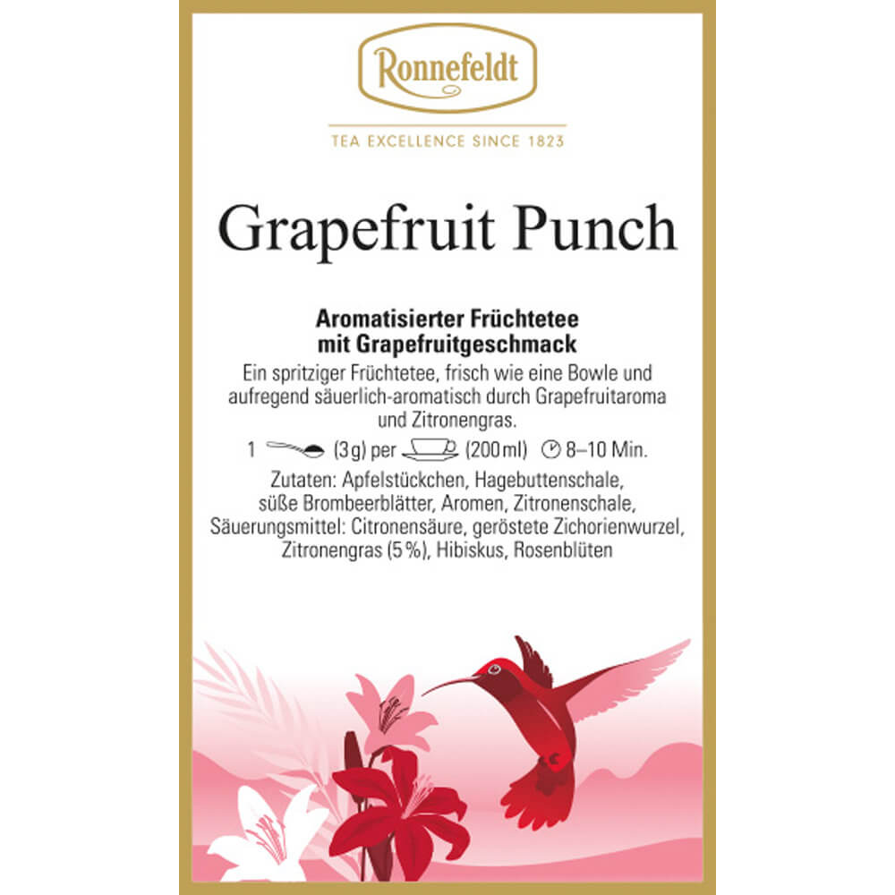 Früchtetee Grapefruit Punch Etikett