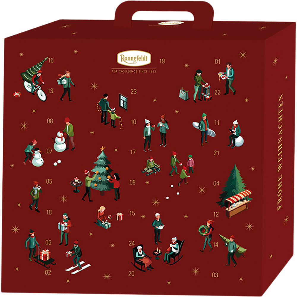 Ronnefeldt Tee Adventskalender 2025 VS mit winterlichen Motiven