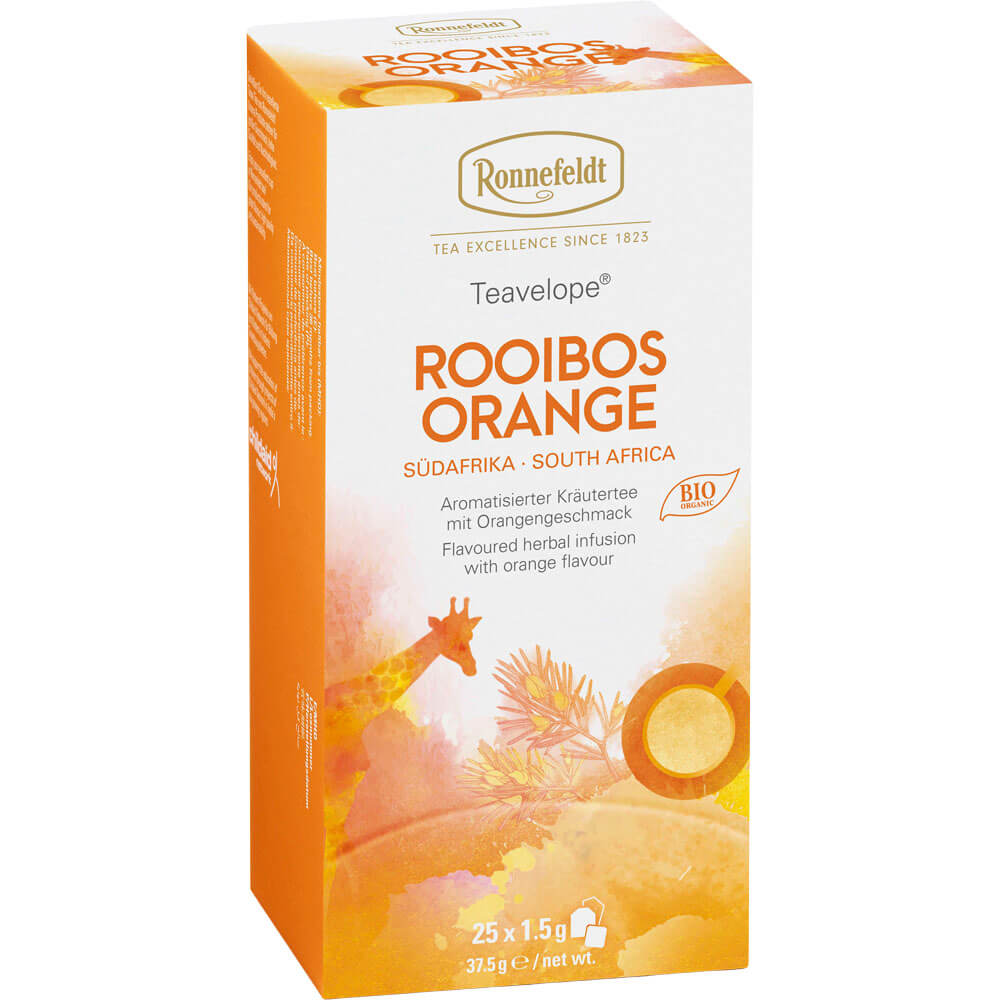Teebeutel Rooibos Orange bio Packung