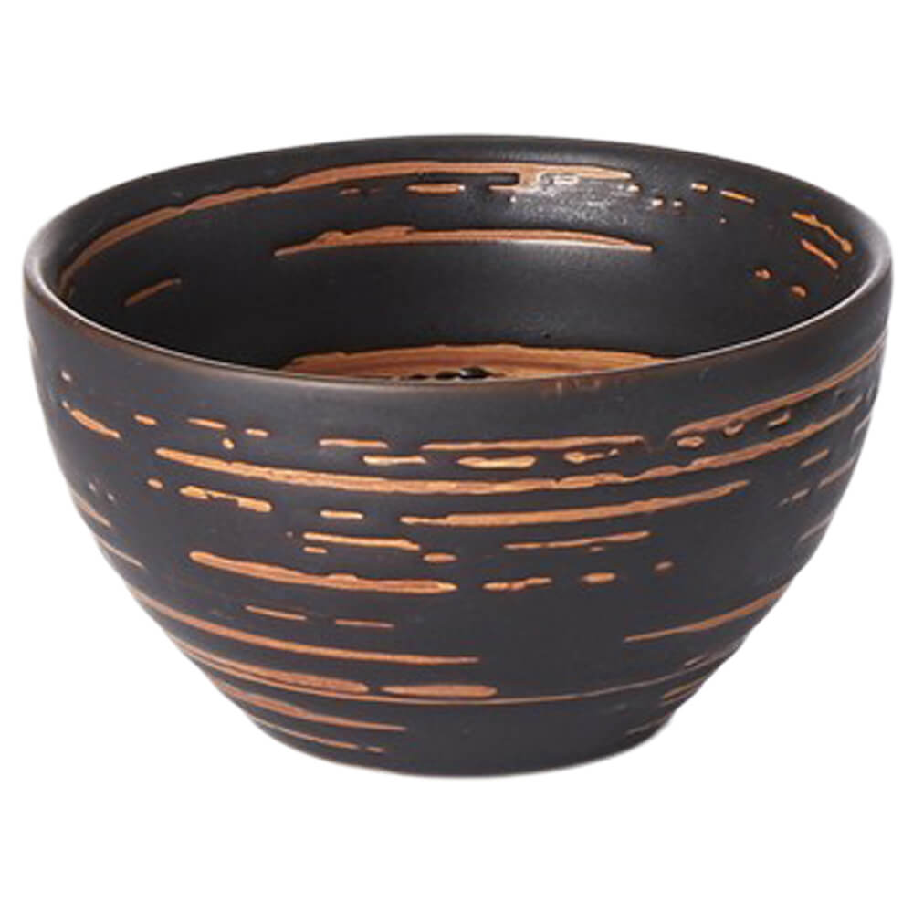 Teeschale aus Steinzeug mit dunkler, strukturierter Glasur und natürlicher Oberfläche#set_schale-min