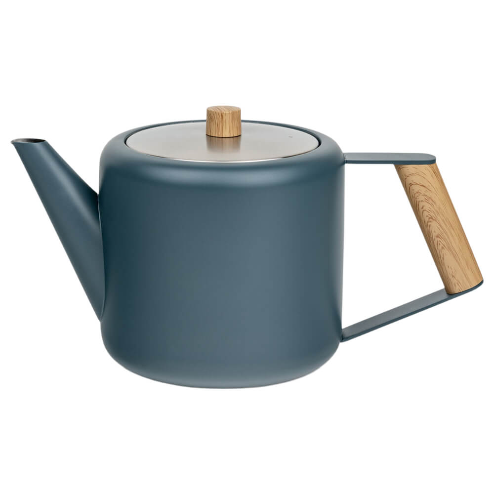 Bredemeijer Teekanne Boston blau Beschläge Holzoptik 1#teekanne_blau-beschlag-holzoptik