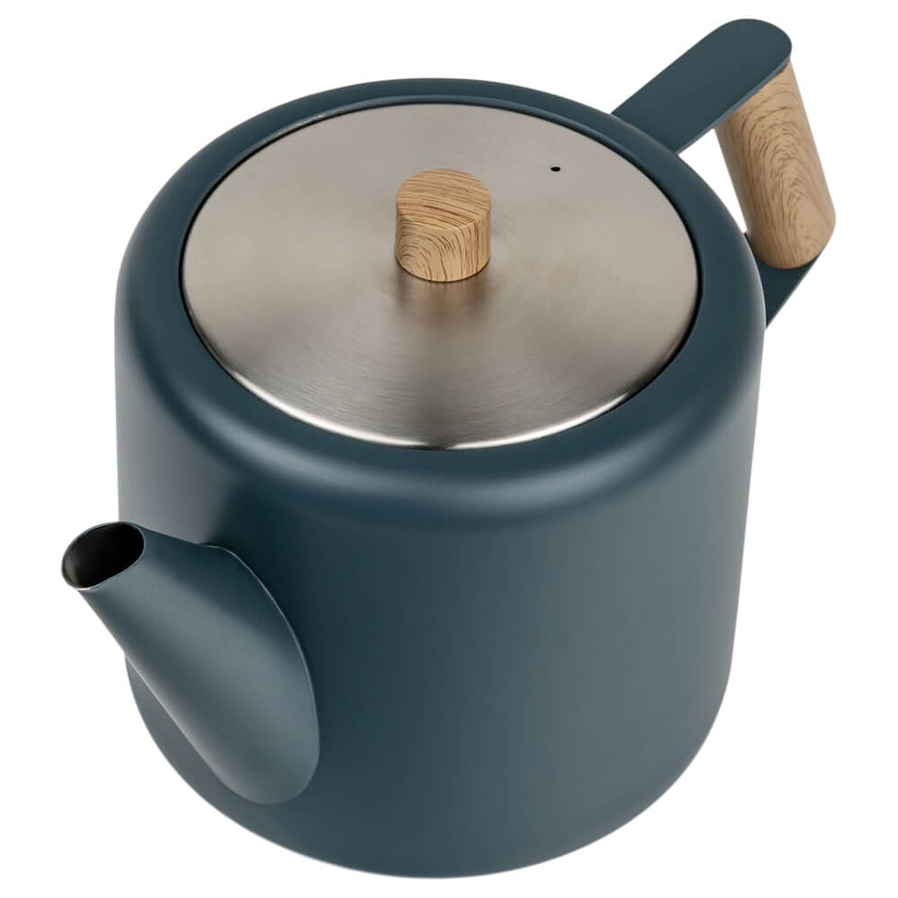 Bredemeijer Teekanne Boston blau Beschläge Holzoptik 2#teekanne_blau-beschlag-holzoptik