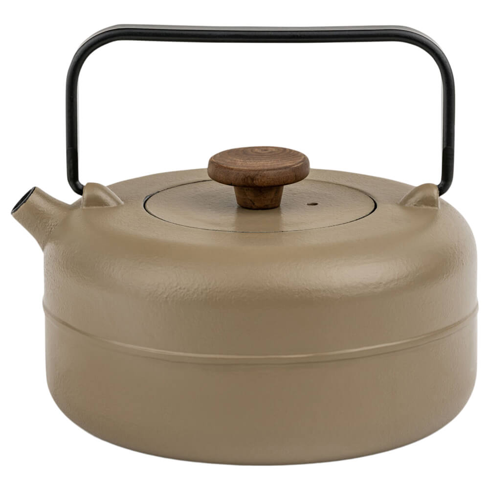 Teekanne Gusseisen Henan beige mit Henkel und Filter#eisenkanne-aus-china_beige