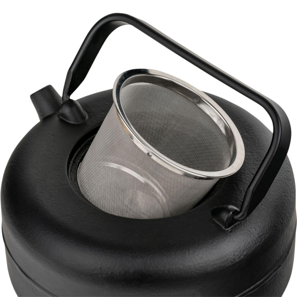 Teekanne Gusseisen Henan schwarz Edelstahlfilter#eisenkanne-aus-china_schwarz