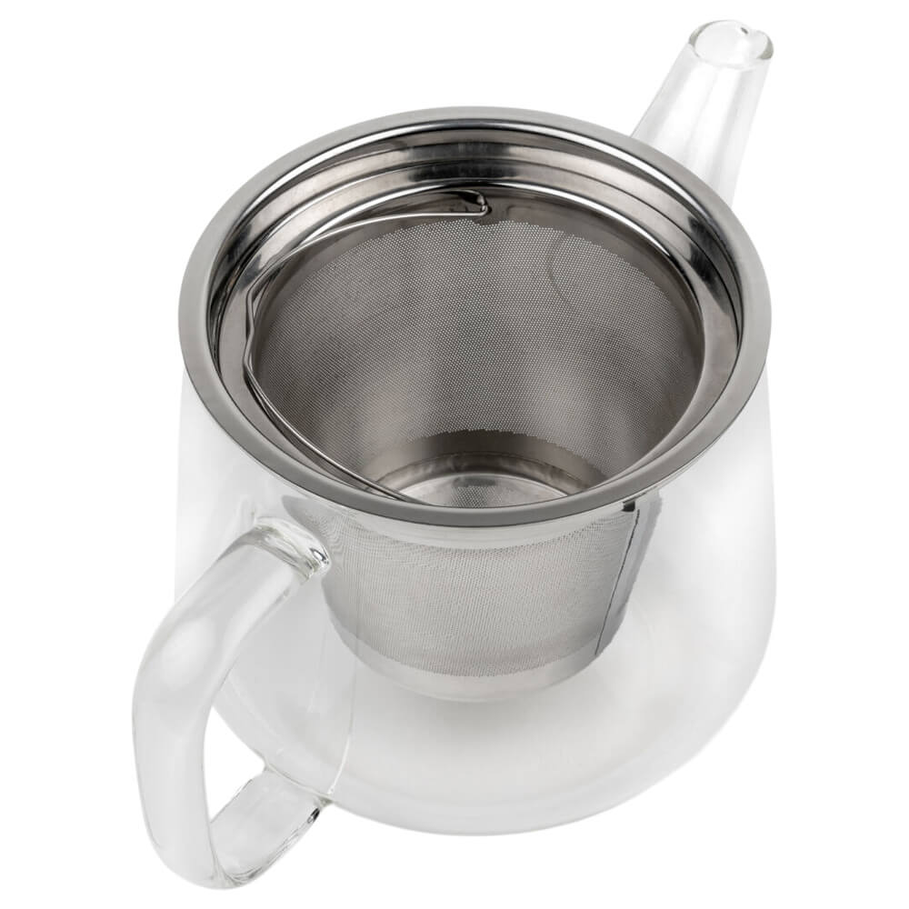 Glas Teekanne Merano mit Sieb offen