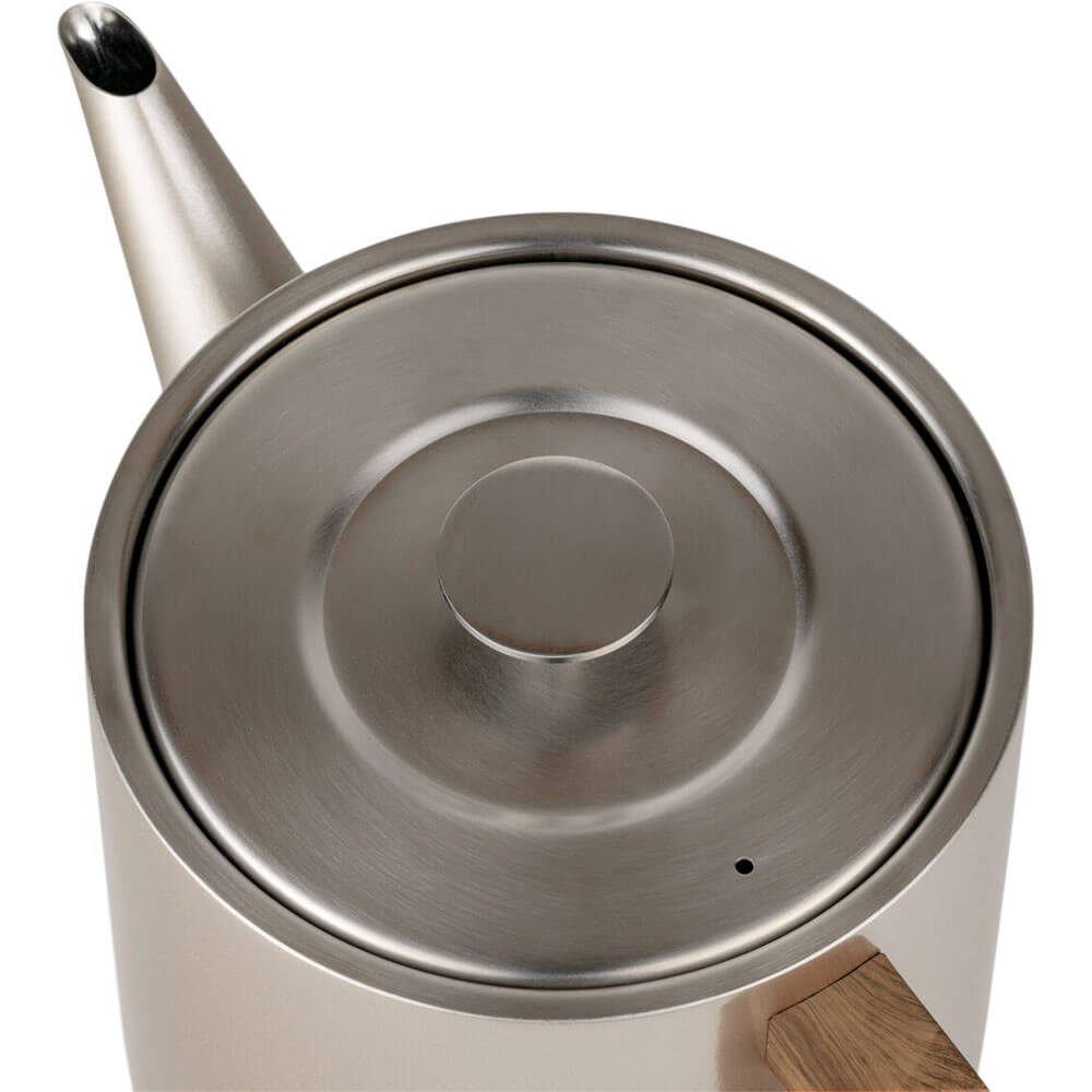 Bredemeijer Teekanne Narvik Champagne mit Edelstahldeckel, Detailansicht von oben#teekanne_champagne