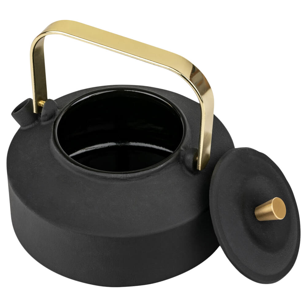 Bredemeijer Teekanne Gusseisen Shangdong schwarz matt offen