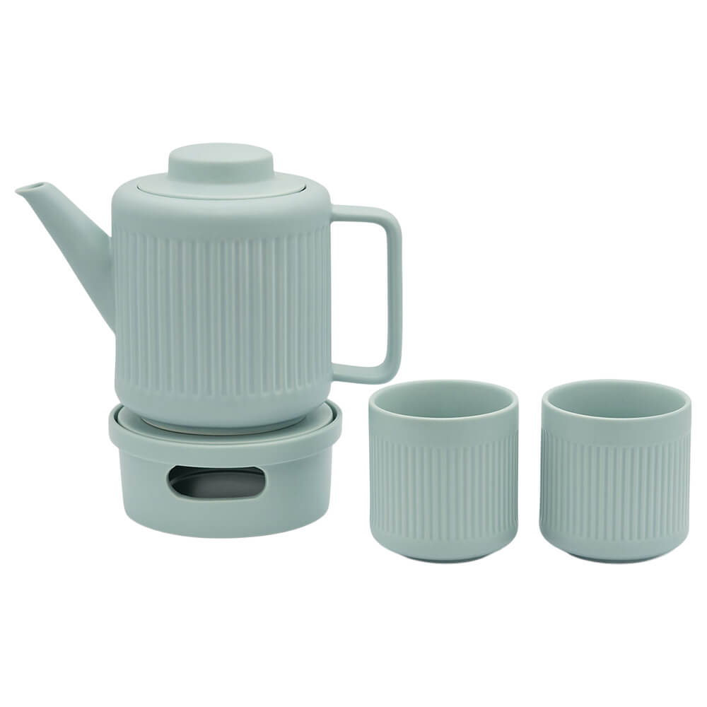 Set Teebecher hellblau mit Kanne und Wärmer Skagen#teebecher_hellblau